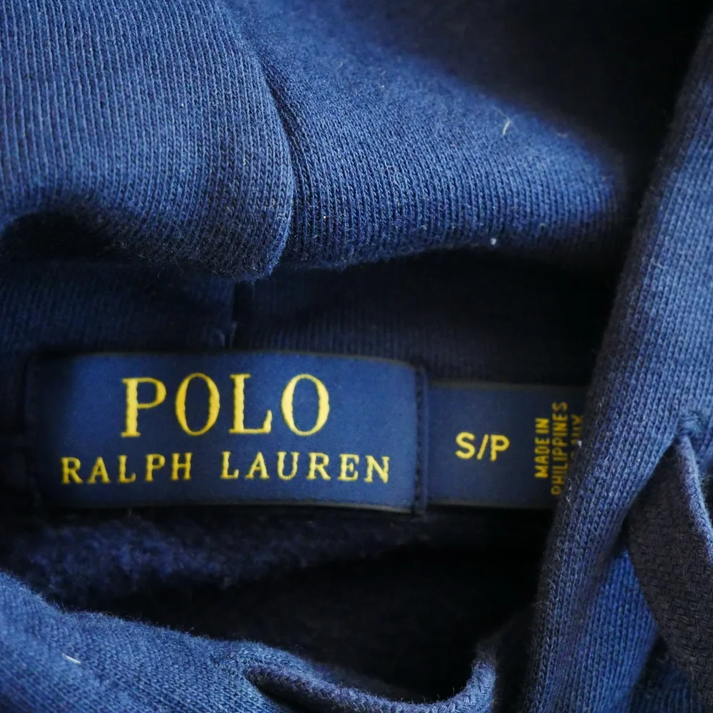 Polo Ralph Lauren Big Pony Hoodie Navy Blue Neon Green Mens Small S Pullover